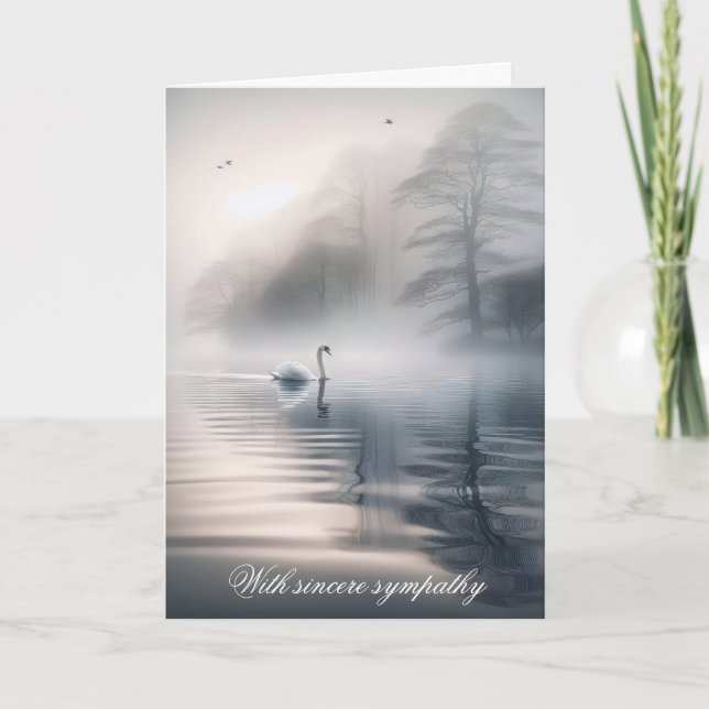 Tarjeta Solitario Swan On Misty Lake (Anverso)