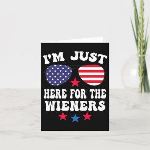 Tarjeta Sólo Aquí Por Los Wieners Sungles Bandera American