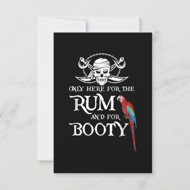 Tarjeta Sólo Aquí Rum Y Booty Pirate & Parrot Pirate (Anverso)