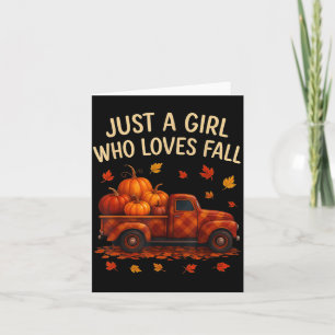 Tarjeta Sólo chica que ama la temporada de otoño calabaza 