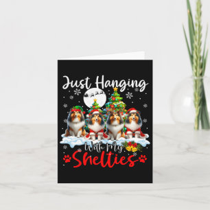 Tarjeta Sólo Colgando Con Mis Estantes De Navidad Tres Per