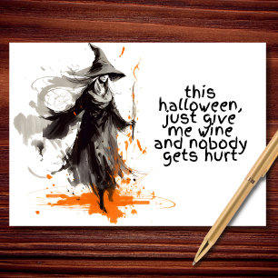 Tarjeta Sólo dame Wine Halloween
