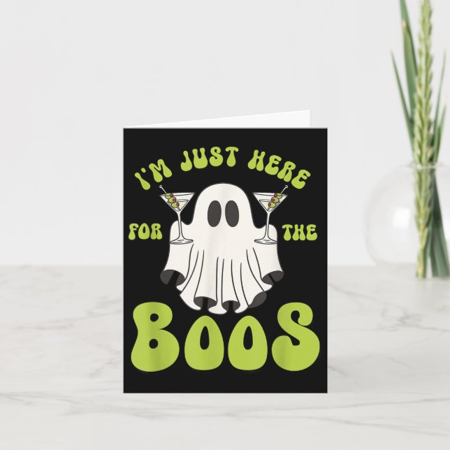 Tarjeta Sólo estoy aquí para el Fantasma Halloween de Boos (Anverso)