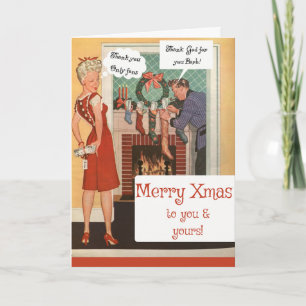 Tarjeta Solo fans salva la Navidad, vintage divertido