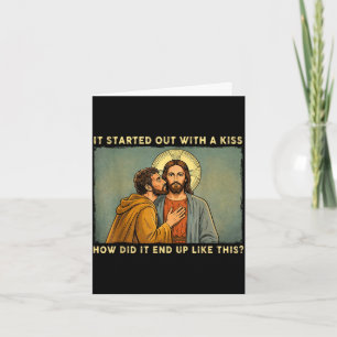 Tarjeta Sólo fue un beso jesus & judas meme divertido