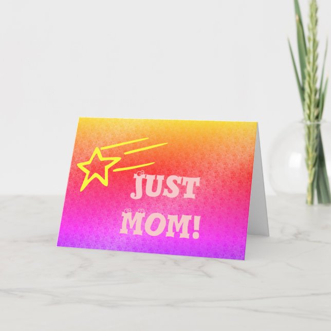 Tarjeta Solo mamá, Naranja superestrella y estrella rosada (Anverso)