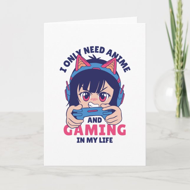 TARJETA SOLO NECESITO ANIME Y JUEGO (Anverso)