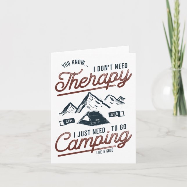 Tarjeta Sólo Necesito Ir De Camping (Anverso)