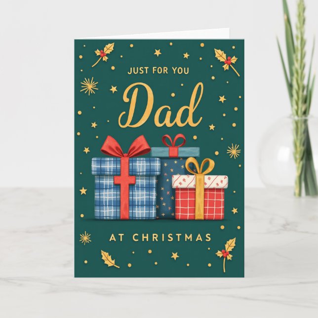 Tarjeta Solo para ti, papá, en Navidad (Anverso)