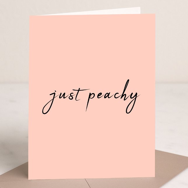 Tarjeta Sólo Peachy | Guión Minimalista moderno (Subido por el creador)