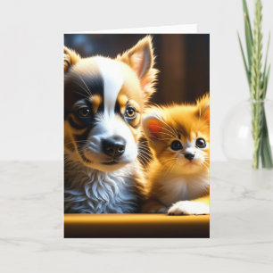 Tarjeta Solo pensando en ti Gatitos y cachorros