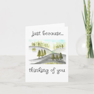 Tarjeta Sólo porque, arte popular, arte de árbol acuarela