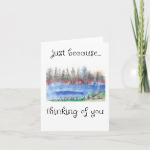 Tarjeta Sólo porque, pensando en ti, bosque, arte de árbol