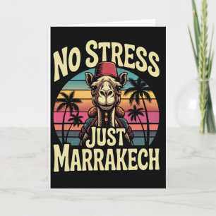 Tarjeta Solo puesta del sol en camello Marrakech Marruecos