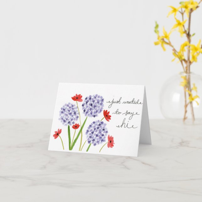 Tarjeta Sólo quería decir hola (flor amarilla)