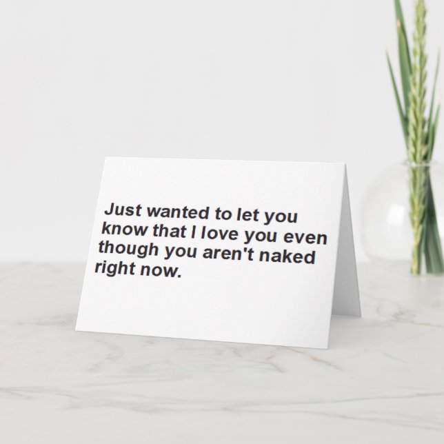 Tarjeta sólo quería hacerte saber que te amo (Anverso)