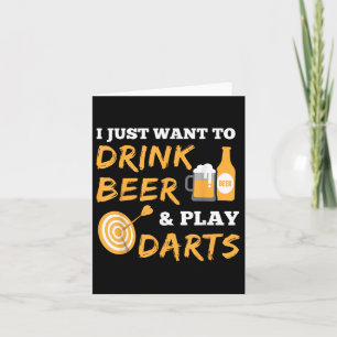 Tarjeta Solo Quiero Beber Cerveza Y Jugar Darts Vintage G