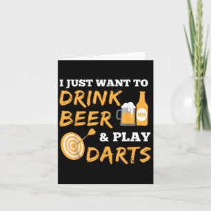 Tarjeta Solo Quiero Beber Cerveza Y Jugar Darts Vintage G
