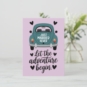 Tarjeta Sólo se casó con un Boda de coches clásico