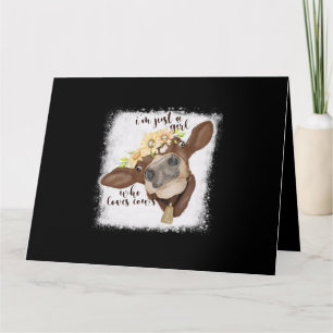 Tarjeta Solo soy Chica que ama a las vacas blanqueadas amo