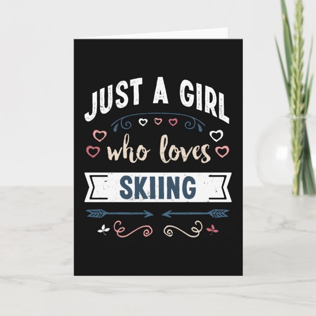 Tarjeta Solo un Chica al que le encanta esquiar divertidos (Anverso)