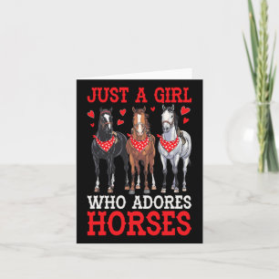 Tarjeta Solo un Chica que admira el caballo equestre Horse