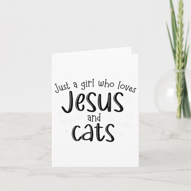 Tarjeta Sólo Un Chica Que Ama A Jesús Y Gatos Cristianos (Anverso)