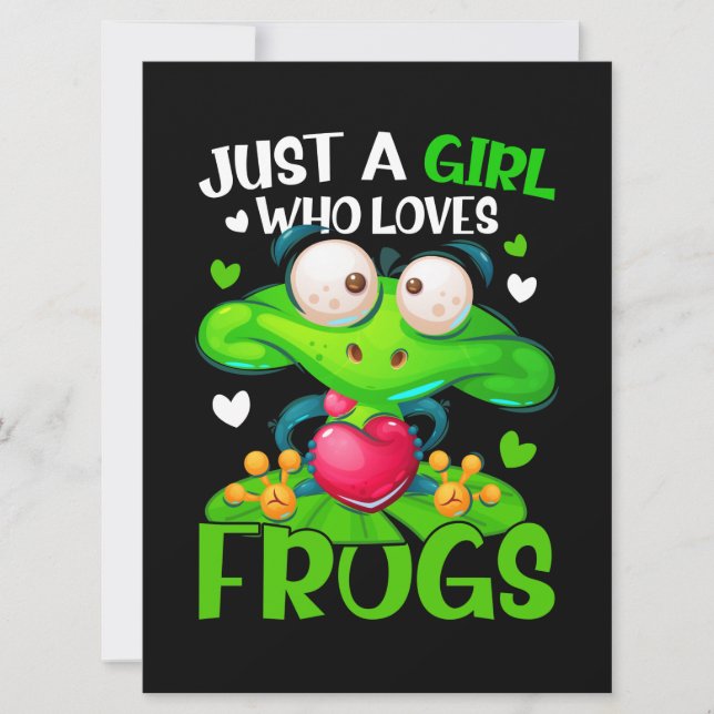 Tarjeta Solo un Chica que ama a las ranas Chicas de niños  (Anverso)