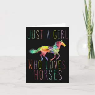 Tarjeta Sólo un Chica que ama a los caballos a caballo mon