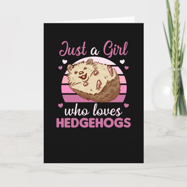 Tarjeta Sólo un Chica que ama a los erizos animales adorab (Anverso)