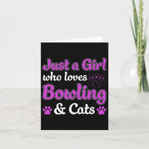 Tarjeta Sólo Un Chica Que Ama El Bowling Y Los Gatos Diver