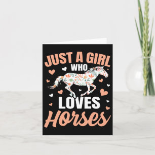 Tarjeta Solo un Chica que ama el caballo a caballo montand