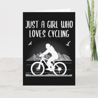 Tarjeta Solo un Chica que ama el regalo de bicicleta cicli