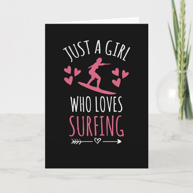 Tarjeta Solo Un Chica Que Ama El Surf | Surfer Chica Gift (Anverso)