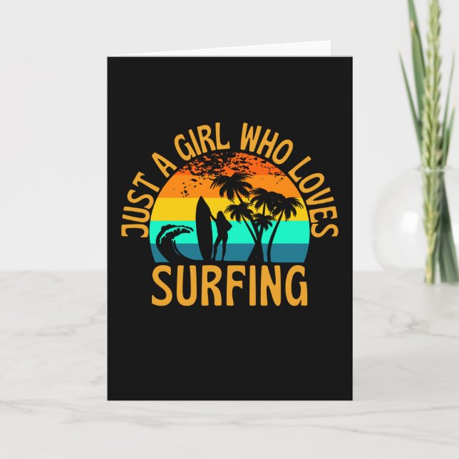 Tarjeta Solo Un Chica Que Ama El Surfista (Anverso)