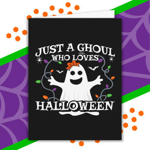 Tarjeta Sólo un Chica que ama la divertida Halloween de Ha
