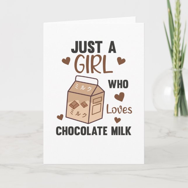 Tarjeta Solo un Chica que ama la leche de chocolate Kawaii (Anverso)