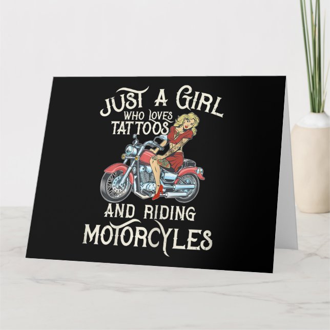 Tarjeta Sólo un Chica que ama las motocicletas Gracioso re (Anverso)