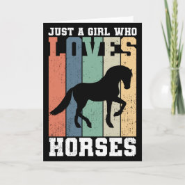 Tarjeta Sólo un chica que ama los caballos | Caballo retro