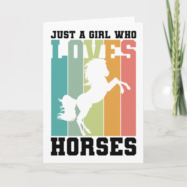 Tarjeta Sólo un chica que ama los caballos | Chica de caba (Anverso)