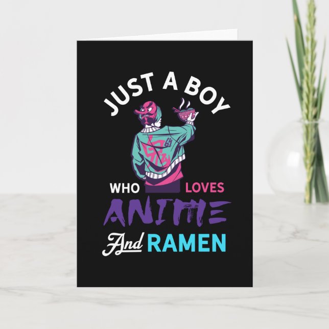 Tarjeta Sólo un chico que ama el anime y el ramen, regalo  (Anverso)