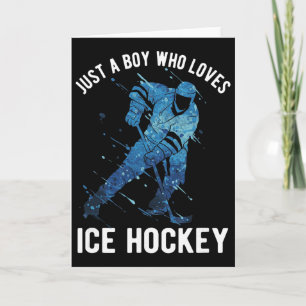 Tarjeta Solo un chico que ama el hockey sobre hielo 