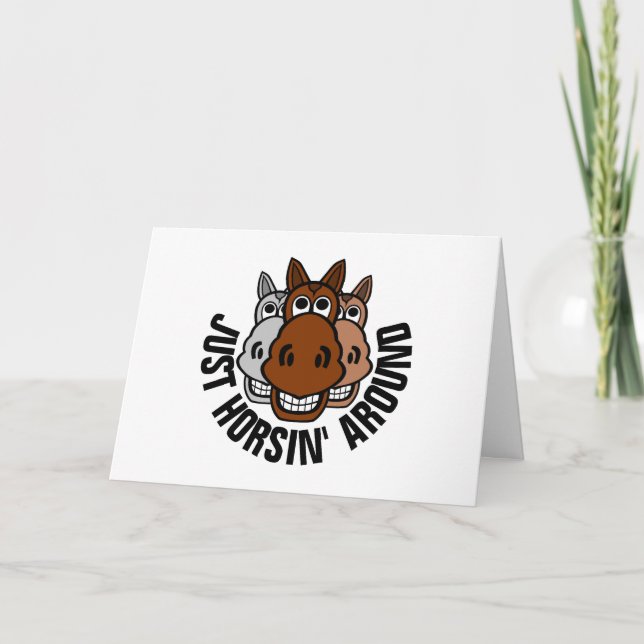 Tarjeta Solo un cuerno por ahí, caballo (Anverso)