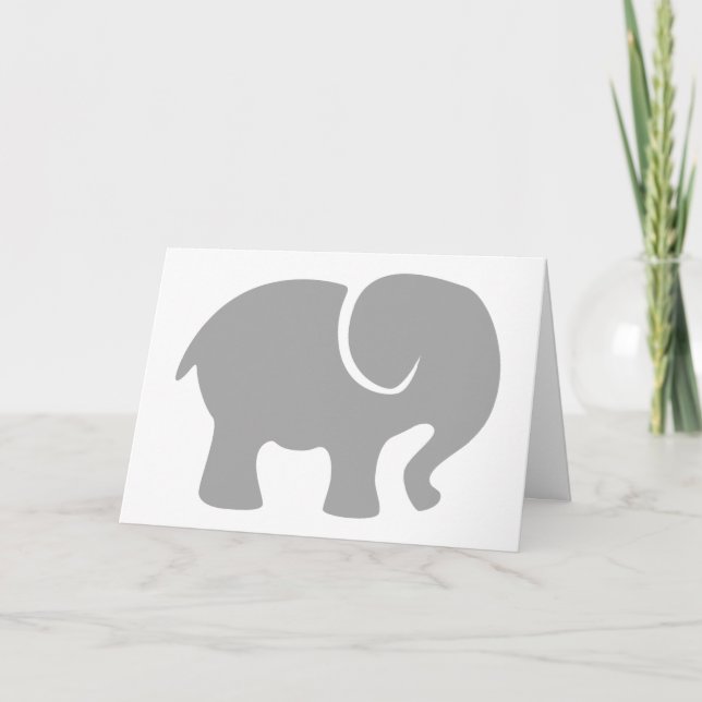 Tarjeta Sólo un elefante gris (Anverso)