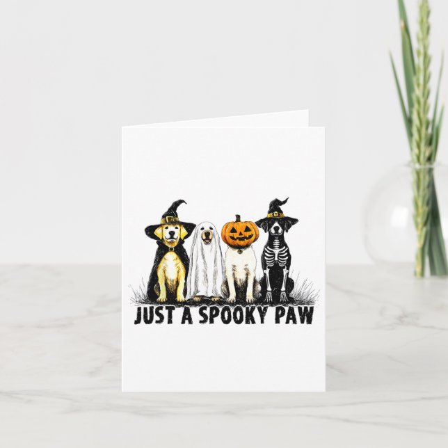 Tarjeta Solo un fantasma de garras espeluznante Halloween (Anverso)
