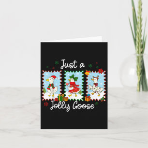 Tarjeta Sólo un ganso alegre Ganso divertido Santa Reno Li