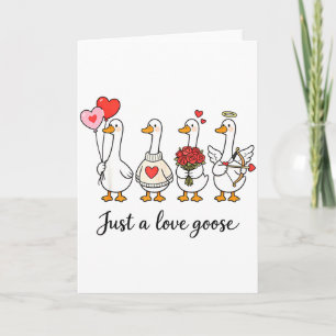 Tarjeta Sólo un ganso de amor adorable San Valentín gansos