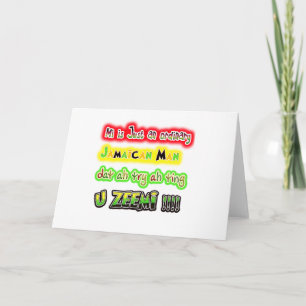Tarjeta Solo un hombre jamaicano ordinario que intenta alg