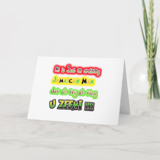 Tarjeta Solo un hombre jamaicano ordinario que intenta alg