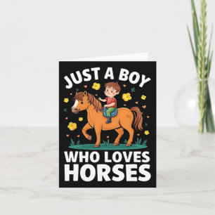 Tarjeta Solo Un Niño Que Ama A Los Caballos Divertidos Mon